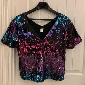 Venus multi-color sequins top